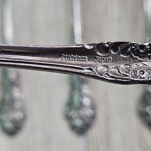 National Stainless Sonora 17 Pc Mixed Set Lot Floral Rose Japan Knife Spoon - Picture 7 of 8